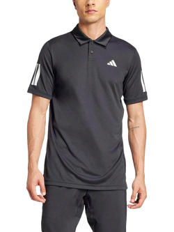 adidas Club Tennis 3 Stripe Polo Shirt, Black