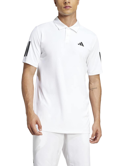 adidas Club Tennis 3 Stripe Polo Shirt, White