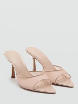 Mango Sculptural Pointed Toe Stiletto Mules, Nude - view 2, Nude
