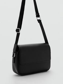Mango Crossbody Leather Satchel Bag, Black - view 2, Black