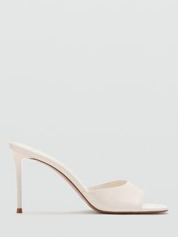 Mango Stiletto Heel Sandals, White, White