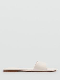 Mango Leather Slider Sandals, Raw, Raw
