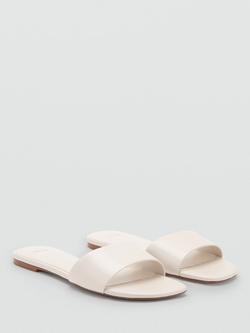 Mango Leather Slider Sandals, Raw - view 2, Raw