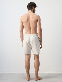 Mango Cotton Blend Swim Shorts, Beige - view 2, Beige
