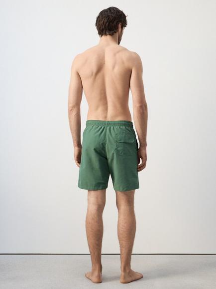 Mango Plain Swim Shorts, Khaki - view 2, Khaki