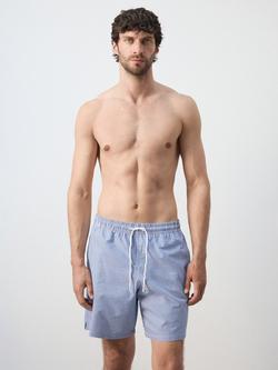 Mango Stripe Cotton Blend Swim Shorts, Ink, Ink