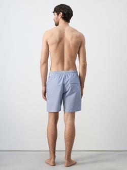 Mango Stripe Cotton Blend Swim Shorts, Ink - view 2, Ink