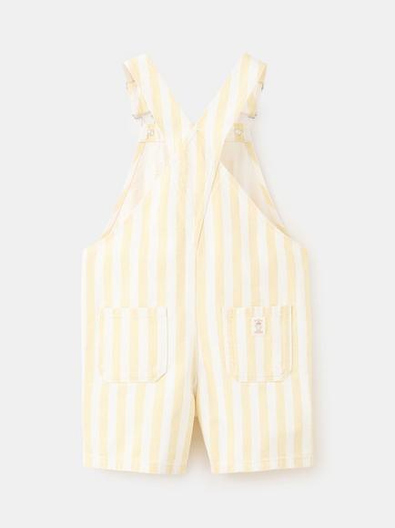 Mango Kids' Chest Pocket Denim Dungarees, Vanilla - view 2, Vanilla