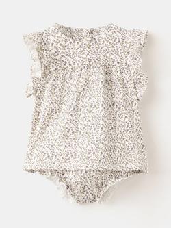 Mango Baby Ruffle Trim Tunic Bodysuit & Bloomers Set, Off White, Off White