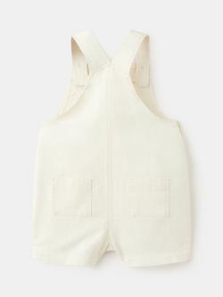 Mango Baby Square Neck Short Dungaree Romper, Off White - view 2, Off White