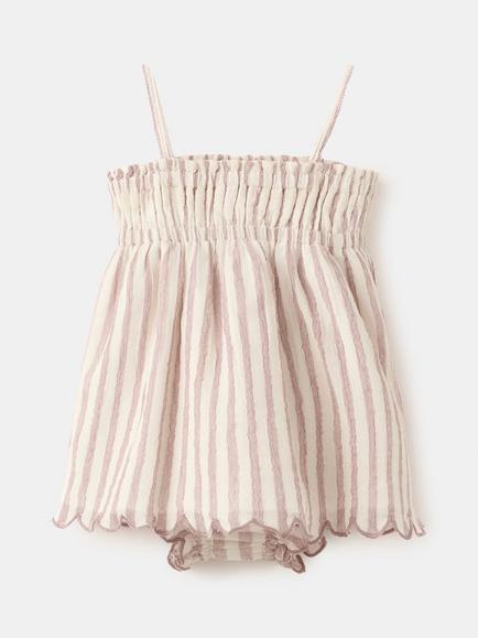 Mango Baby Thin Stap Romper & Bloomers Set, Mauve, Mauve