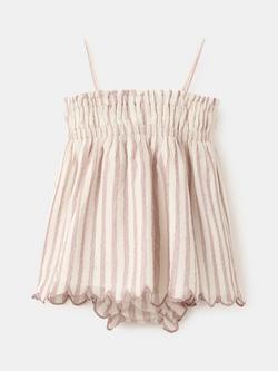Mango Baby Thin Stap Romper & Bloomers Set, Mauve - view 2, Mauve