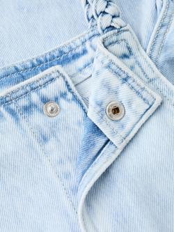 Mango Kids' Sleeveless Square Neck Denim Playsuit, Light Blue - view 2, Light Blue