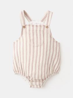 Mango Baby Square Neck Wide Strap Romper, Mauve, Mauve