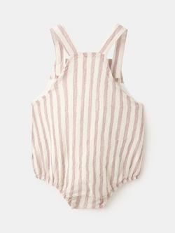 Mango Baby Square Neck Wide Strap Romper, Mauve - view 2, Mauve
