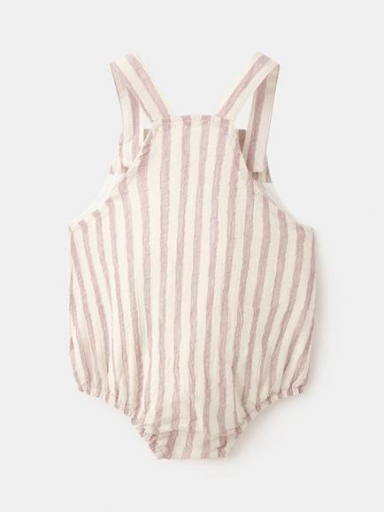 Mango Baby Square Neck Wide Strap Romper, Mauve - view 2, Mauve