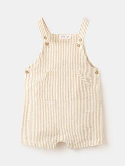 Mango Baby Dungaree Romper, Mustard, Mustard