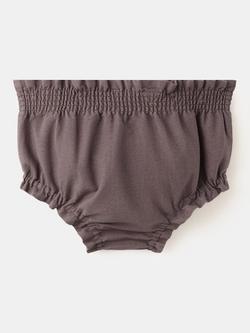Mango Baby Smocked Waist Romper Shorts, Mauve, Mauve