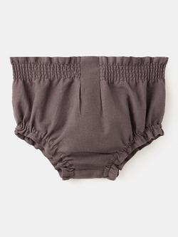 Mango Baby Smocked Waist Romper Shorts, Mauve - view 2, Mauve