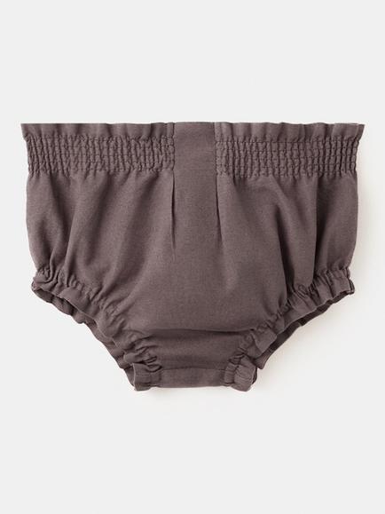 Mango Baby Smocked Waist Romper Shorts, Mauve - view 2, Mauve