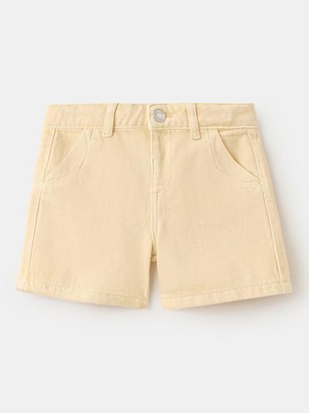 Mango Kids' Mid Rise Denim Bermuda Shorts, Vanilla, Vanilla