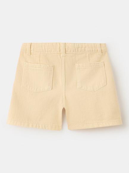Mango Kids' Mid Rise Denim Bermuda Shorts, Vanilla - view 2, Vanilla