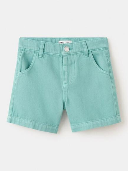 Mango Kids' Bermuda Denim Shorts, Turquoise, Turquoise