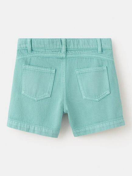 Mango Kids' Bermuda Denim Shorts, Turquoise - view 2, Turquoise