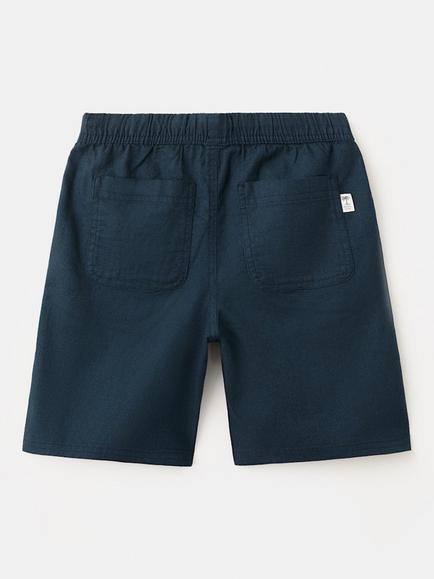 Mango Kids' Linen Blend Drawstring Bermuda Shorts, Navy - view 2, Navy