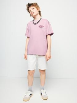 Mango Kids' Relaxed Short Sleeve Graphic Print T-Shirt, Mauve, Mauve