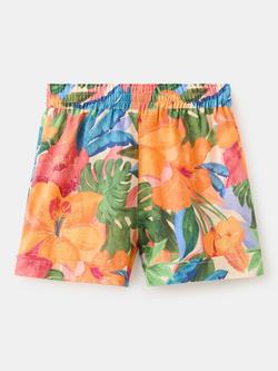 Mango Kids' Relaxed Printed Shorts, Orange - view 2, Orange