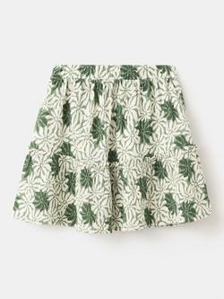 Mango Kids' Printed Textured Skirt, Green, Green