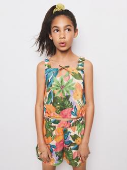 Mango Kids' Printed Crop Top, Orange, Orange