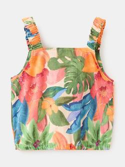 Mango Kids' Printed Crop Top, Orange - view 2, Orange