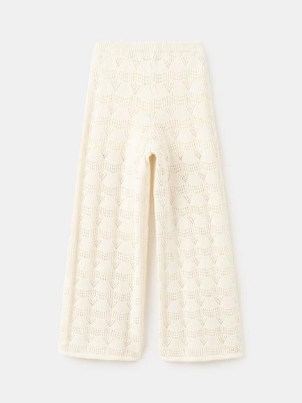 Mango Knitted High Rise Trousers, Off White - view 2, Off White