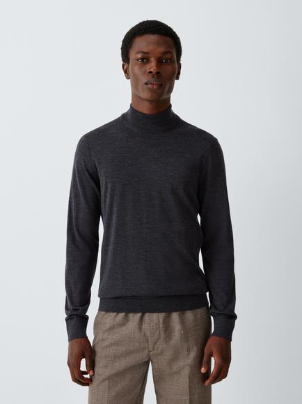 John Lewis Wool Rich Turtle Neck Jumper, Charcoal, Charcoal