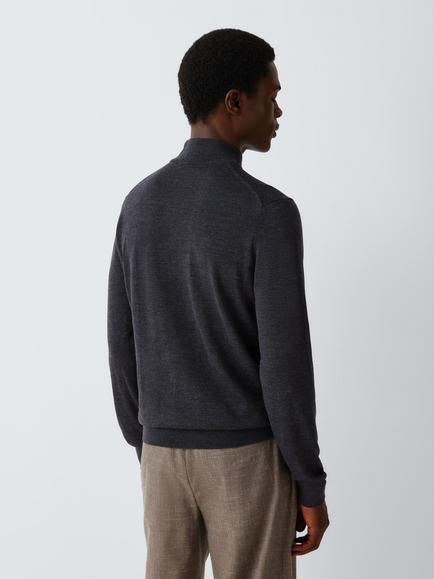 John Lewis Wool Rich Turtle Neck Jumper, Charcoal - view 2, Charcoal