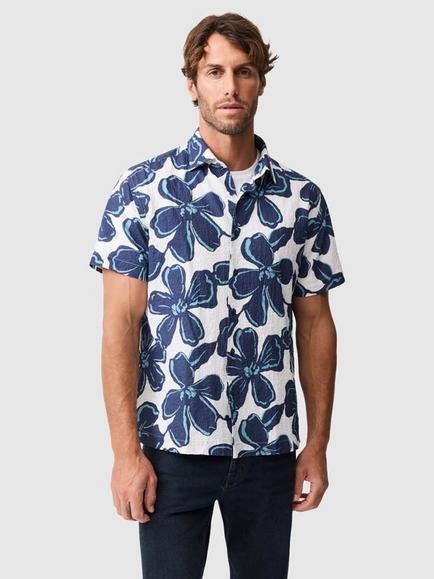 Rodd & Gunn Hamilton Bay Short Sleeve Cotton Blend Shirt, Ink, Ink