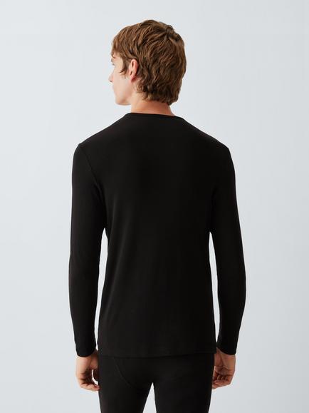 John Lewis Long Sleeve Thermal T-Shirt - view 2, Black Black
