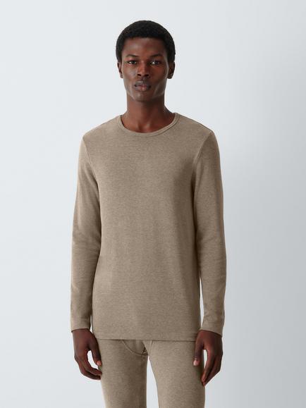 John Lewis Long Sleeve Thermal T-Shirt, Grey Mid