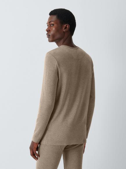 John Lewis Long Sleeve Thermal T-Shirt - view 2, Grey Mid