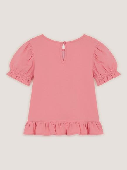 Monsoon Kids' Short Sleeve Sequin Butterfly T-Shirt, Pink - view 2, Pink