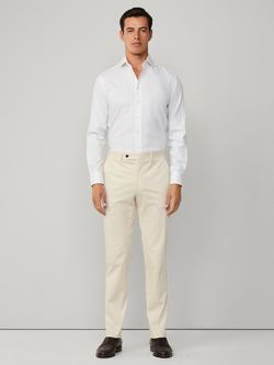 Hackett London Tailored Fit Herringbone Cotton Shirt, Optic White - view 2, Optic White