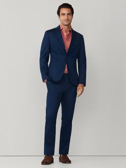 Hackett London Shirt Jacket Block Single Breasted Cotton Blend Blazer, Eton Blue - view 2, Eton Blue