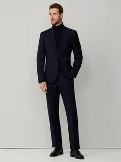 Hackett London Belgravia Block Wool Blazer, Midnight Blue - view 2, Midnight Blue