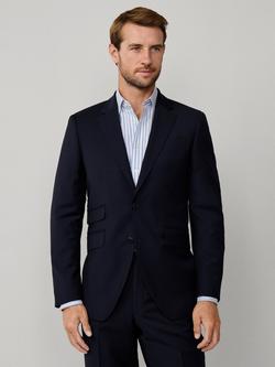 Hackett London Chelsea Block Wool Blazer, Midnight Blue