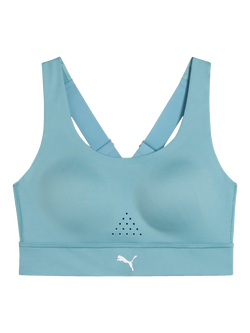 PUMA PWR Breathe Run Sports Bra, Puma Black - view 2, Baltic Sea Blue