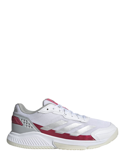adidas Women's Courtquick Padel Shoes, White/Silver/Pink, White/Silver/Pink