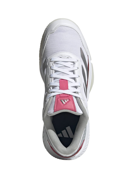 adidas Women's Courtquick Padel Shoes, White/Silver/Pink - view 2, White/Silver/Pink