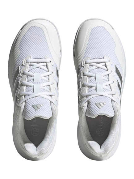 adidas Women's Gamecourt 2.0 Tennis Shoes, White/Silver - view 2, White/Silver